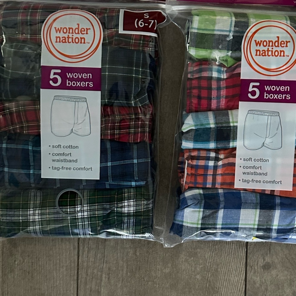 New Boys Woven Boxers 10 Pairs Plaid New with tags size small 6/7 - Picture 5 of 8